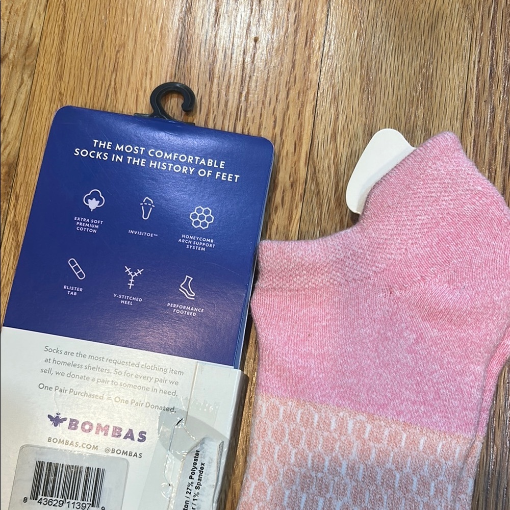 Bombas Pink Ankle Hosiery Socks with Comfort Band - Picture 4 of 5